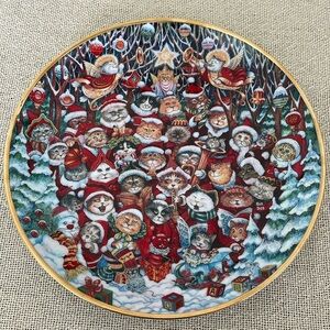 Franklin Mint Heirloom Collection Santa Claws limited edition Christmas plate